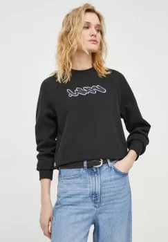 G-Star Raw hanorac de bumbac femei, culoarea negru, cu imprimeu imagine