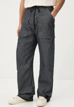 G-Star Raw pantaloni de bumbac culoarea albastru marin, drept, D25352-D539 imagine