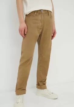 G-Star Raw pantaloni de bumbac culoarea bej, drept imagine