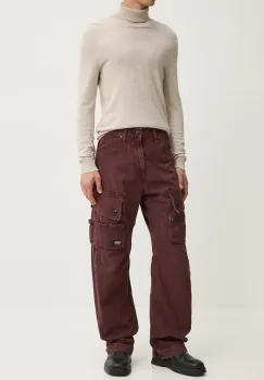 G-Star Raw pantaloni de bumbac culoarea bordo, drept, D25359-D491 imagine