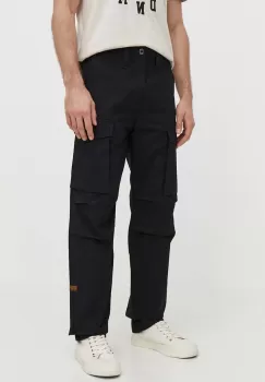 G-Star Raw pantaloni de bumbac culoarea negru, drept imagine