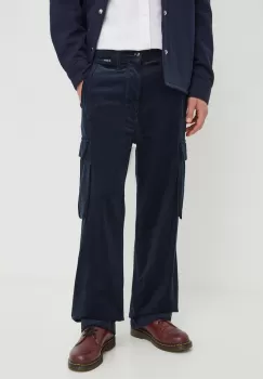 G-Star Raw pantaloni de catifea cord culoarea albastru marin, drept imagine