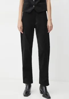 G-Star Raw pantaloni de catifea cord culoarea negru, drept, high waist, D25761-D727 imagine