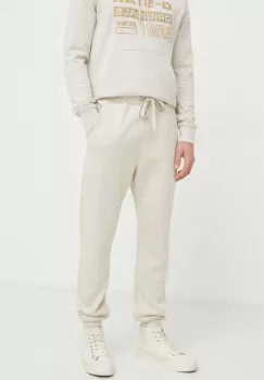 G-Star Raw pantaloni de trening culoarea bej, neted imagine