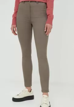 G-Star Raw pantaloni femei, culoarea maro, mulata, high waist imagine