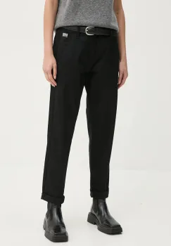 G-Star Raw pantaloni femei, culoarea negru, fason chinos, medium waist, D25257-C105 imagine