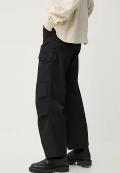 G-Star Raw pantaloni femei, culoarea negru, lat, high waist, D25254-D517 imagine