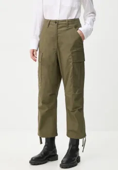 G-Star Raw pantaloni femei, culoarea verde, lat, high waist, D25251-D387 imagine