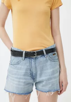 G-Star Raw pantaloni scurti jeans femei, neted, high waist imagine