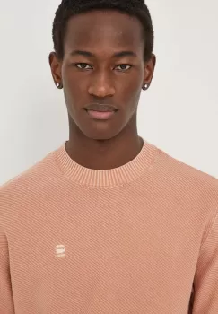 G-Star Raw pulover de bumbac culoarea portocaliu, light imagine