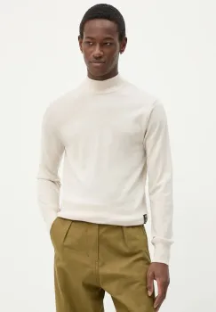 G-Star Raw pulover de lana barbati, culoarea bej, light, cu guler, D25175-D847 imagine