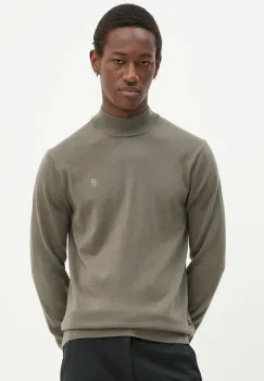 G-Star Raw pulover de lana barbati, culoarea verde, light, cu guler, D25175-D847 imagine