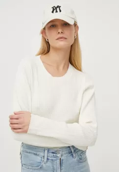 G-Star Raw pulover din amestec de lana femei, culoarea bej imagine