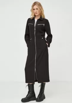 G-Star Raw rochie culoarea negru, midi, evazati imagine