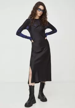 G-Star Raw rochie culoarea negru, midi, mulata imagine