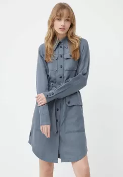 G-Star Raw rochie din amestec de in culoarea gri, mini, evazati imagine