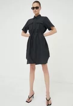 G-Star Raw rochie din amestec de in culoarea gri, mini, evazati imagine
