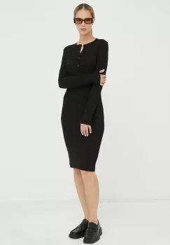 G-Star Raw rochie din bumbac culoarea negru, mini, mulata imagine