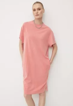 G-Star Raw rochie din bumbac culoarea roz, mini, oversize imagine