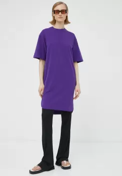 G-Star Raw rochie din bumbac culoarea violet, mini, oversize imagine