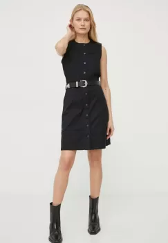 G-Star Raw rochie jeans culoarea negru, mini, evazati imagine