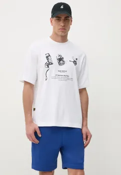 G-Star Raw tricou din bumbac barbati, culoarea alb, cu imprimeu, D25978-C336 imagine
