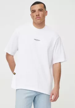 G-Star Raw tricou din bumbac barbati, culoarea alb, cu imprimeu imagine