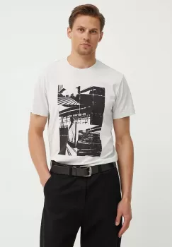 G-Star Raw tricou din bumbac barbati, culoarea gri, cu imprimeu, D24686-336 imagine