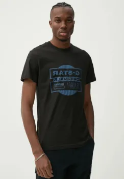 G-Star Raw tricou din bumbac barbati, culoarea negru, cu imprimeu, D25443-8415 imagine