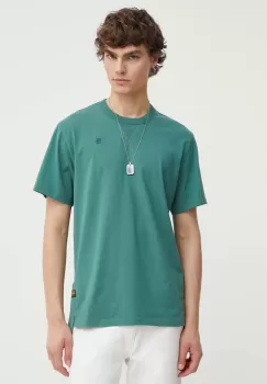 G-Star Raw tricou din bumbac barbati, culoarea verde, neted imagine