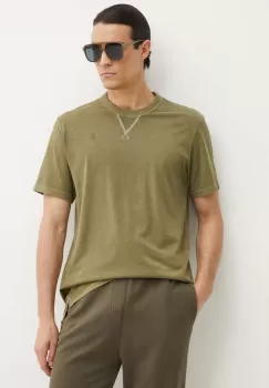 G-Star Raw tricou din bumbac barbati, culoarea verde, neted, D24449-2653 imagine