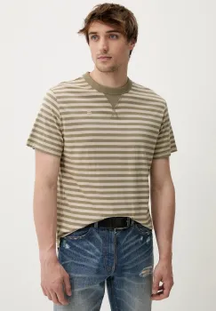 G-Star Raw tricou din bumbac culoarea bej, cu imprimeu, D25961-C339 imagine