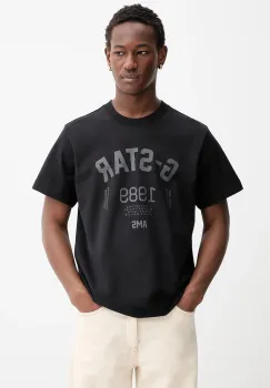 G-Star tricou din bumbac 89 back gr loose culoarea negru, cu imprimeu, D26857-C784 imagine