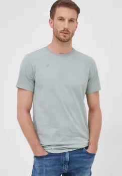 G-Star tricou din bumbac barbati, culoarea verde, uni, D16411-336 imagine