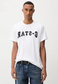 G-Star tricou din bumbac culoarea alb, cu imprimeu, D26840.C336 imagine