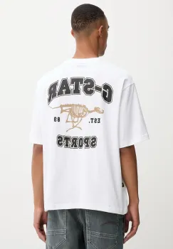 G-Star tricou din bumbac culoarea alb, cu imprimeu, D27722.C336 imagine