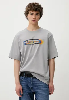 G-Star tricou din bumbac culoarea gri, cu imprimeu, D26039-C784 imagine