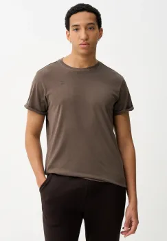 G-Star tricou din bumbac culoarea maro, uni, D16396-2653 imagine