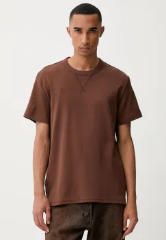 G-Star tricou din bumbac culoarea maro, uni, D24449.D976 imagine