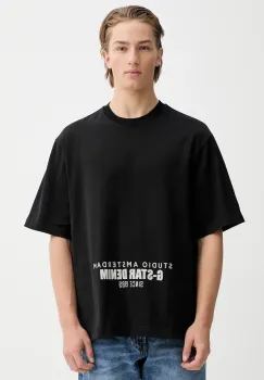 G-Star tricou din bumbac culoarea negru, cu imprimeu, D27985-D709 imagine