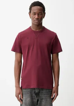 G-Star tricou din bumbac Nifous culoarea bordo, uni, D24449-336-4608 imagine