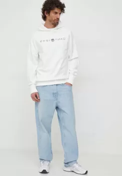 Gant bluza barbati, culoarea alb, cu gluga, cu imprimeu imagine