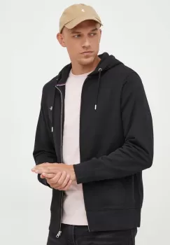 Gant bluza barbati, culoarea negru, cu gluga, neted imagine