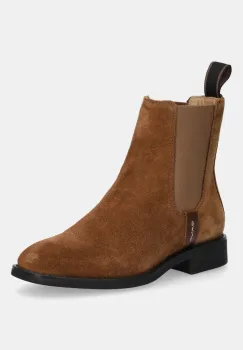 Gant botine din piele intoarsa Fayy culoarea maro, cu toc plat, 31553127 imagine