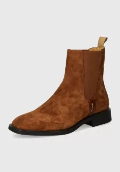 Gant botine din piele intoarsa Fayy femei, culoarea maro, cu toc plat, 29553771 G45 imagine