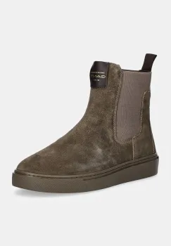 Gant botine din piele intoarsa Julice femei, culoarea maro, cu toc plat, 29553660 G135 imagine