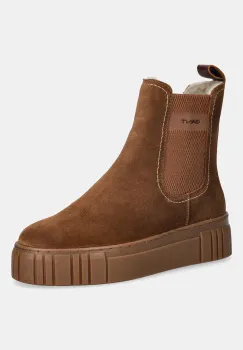 Gant botine din piele intoarsa Snowmont culoarea maro, cu platforma, izolat, 31553098 imagine