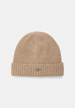 Gant caciula de lana culoarea albastru marin, de lana, din tricot gros imagine