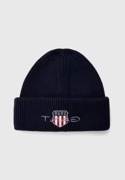 Gant caciula din amestec de lana culoarea albastru marin, din tricot gros imagine