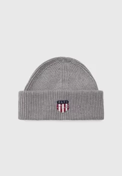 Gant caciula din amestec de lana culoarea gri, din tricot gros imagine